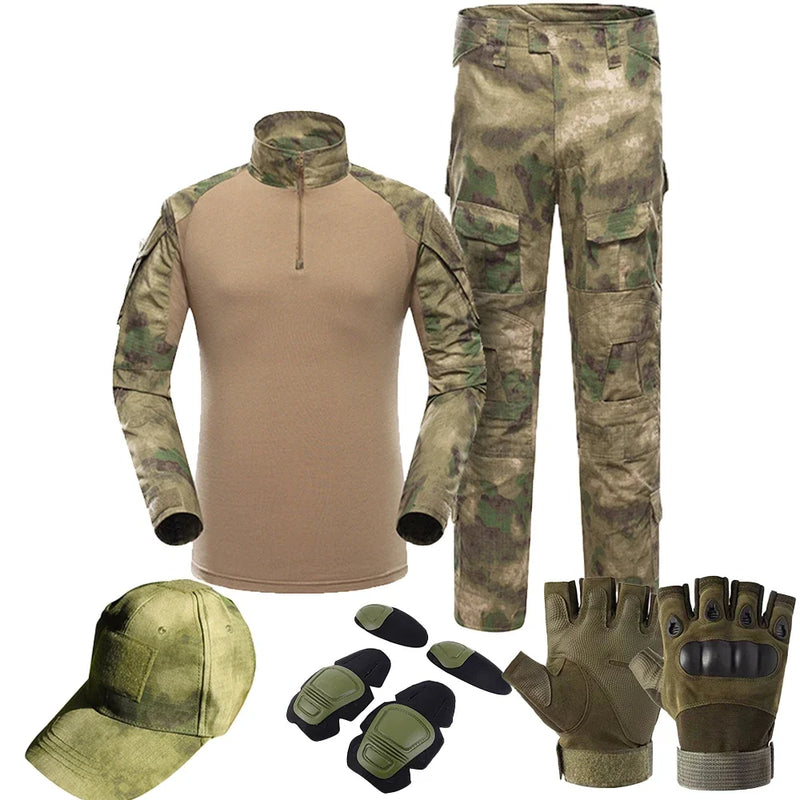 Conjunto Tático Camuflado Bravo – Roupas para Airsoft, Paintball e Pesca | Alta Resistência e Conforto