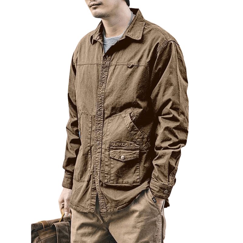 Jaqueta Masculina Safari Vintage – Jaqueta Casual de Algodão