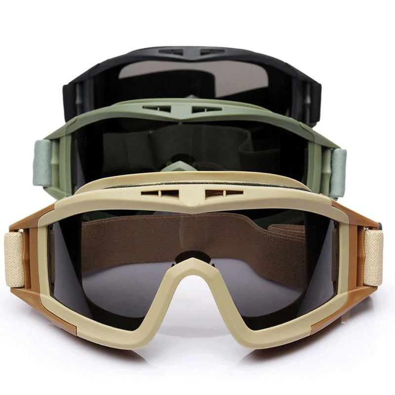 Óculos Táticos com Lentes Substituíveis – Óculos de Proteção para Montanhismo, Airsoft e Motocross