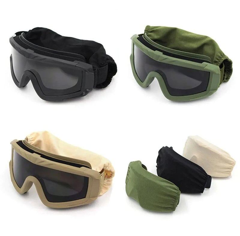 Óculos Táticos com Lentes Substituíveis – Óculos de Proteção para Montanhismo, Airsoft e Motocross